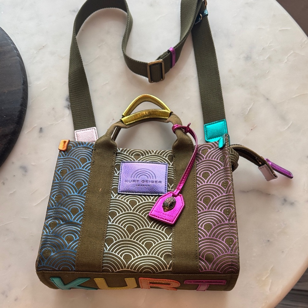 Kurt Geiger Southbank Ombre Rainbow Tote Bag - Picture 4 of 15